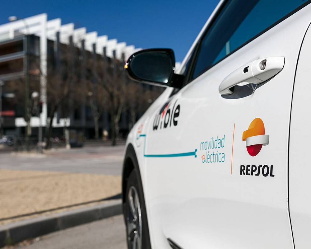 Wible car in front of the Repsol Campus